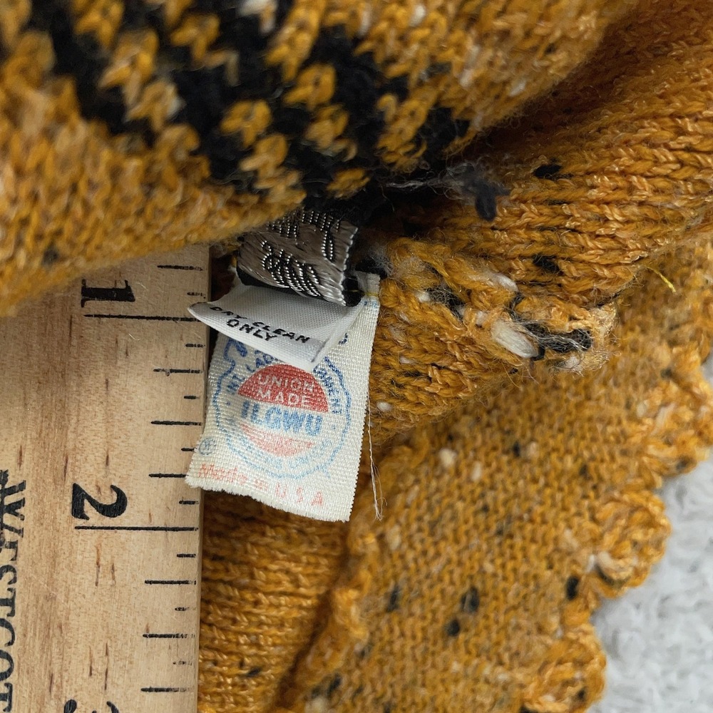 Vintage Adolfo Saks Fifth Avenue Sweater Jacket Women's Small Yellow Plaid 80s - Picture 10 of 10